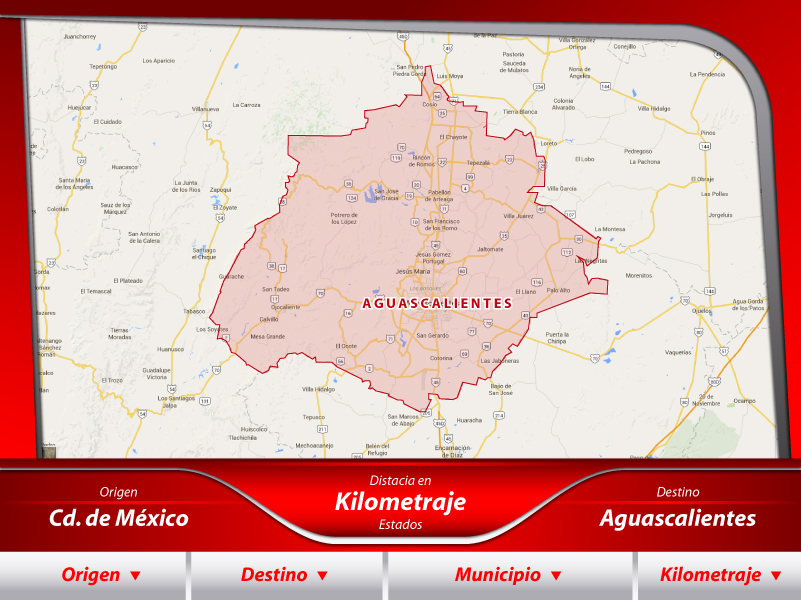 Fletes de la Ciudad de México a Aguascalientes